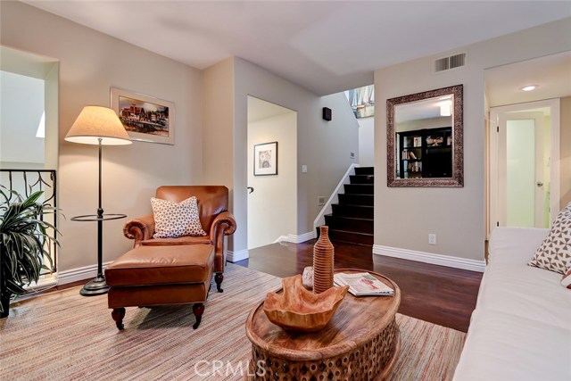 Adjacent powder room is easy access for guests.