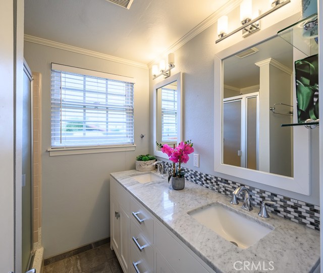 newly renovated bathroom downstairs