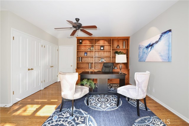 Fourth Bedroom/Office with Built-in Oak Cabinet