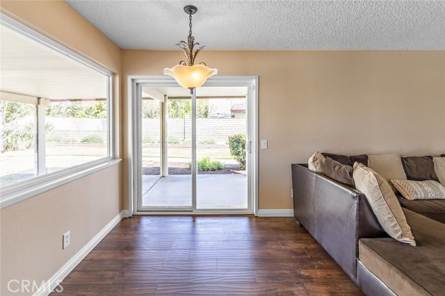 Family room also has access to the backyard through a sliding glass door