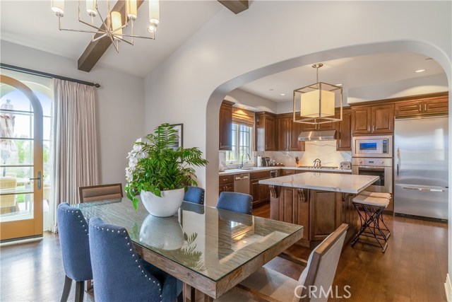 Gorgeous dining area and fully appointed gourmet kitchen.