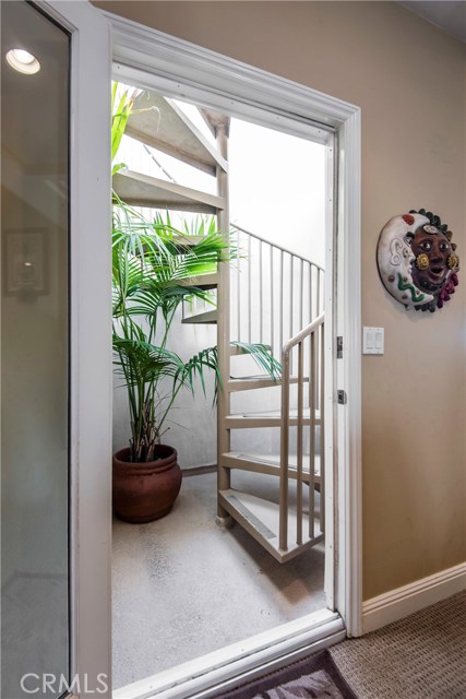 Stairway to roof deck