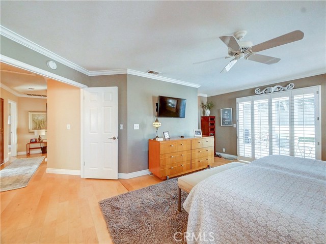 The master bedroom with double door entry.