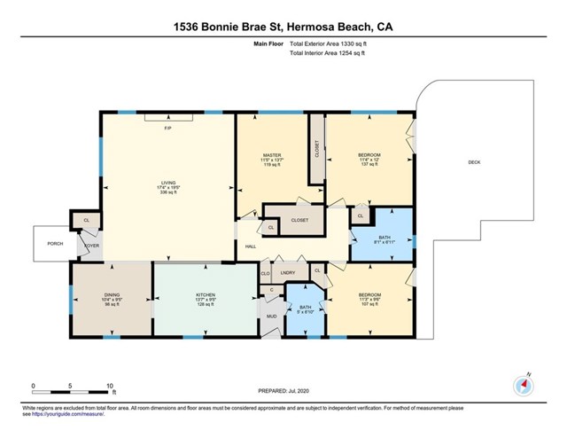 1536 Bonnie Brae Street, Hermosa Beach, California 90254, 3 Bedrooms Bedrooms, ,2 BathroomsBathrooms,Residential,Sold,Bonnie Brae,PV20135186