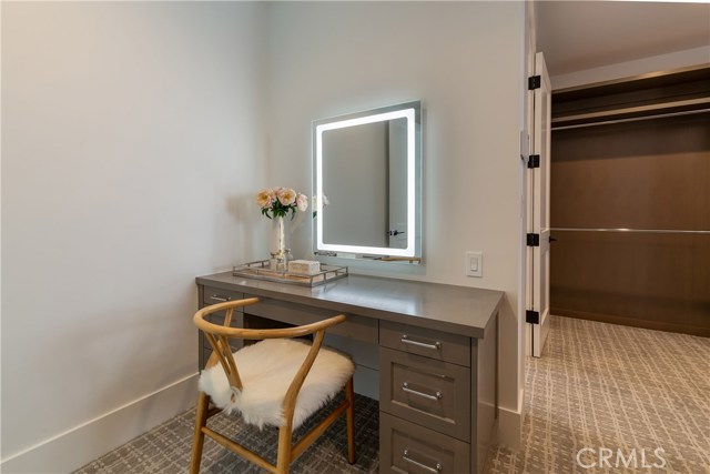 Builtin vanity in master closet