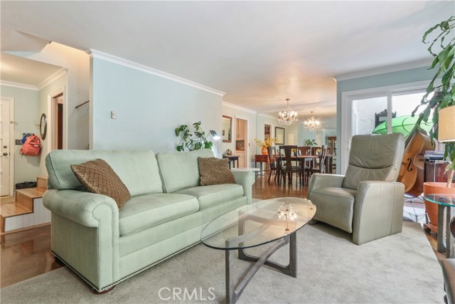 Living room leading to formal dining area