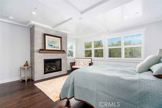 Gas fireplace in master