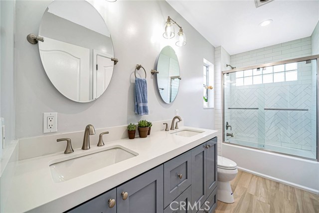 Remodeled Jack and Jill bathroom between the fourth and fifth bedrooms.