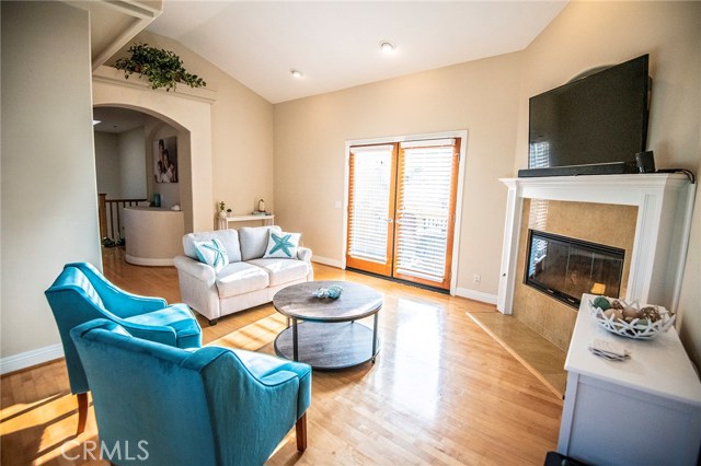 Living room opens up to west facing balcony