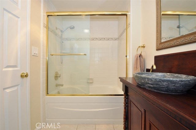 View of the Master Bathroom and one of TWO vanities and sinks.