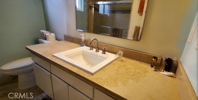 Upgraded Bathrom with Stone Counters
