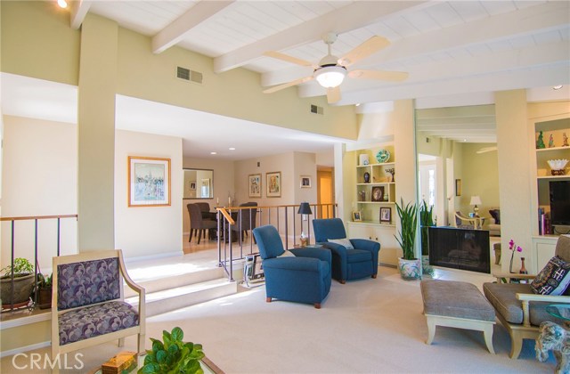 Living room with view of dining