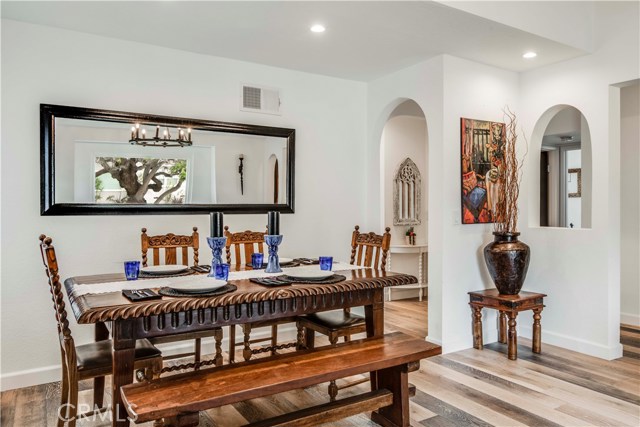The formal dining area