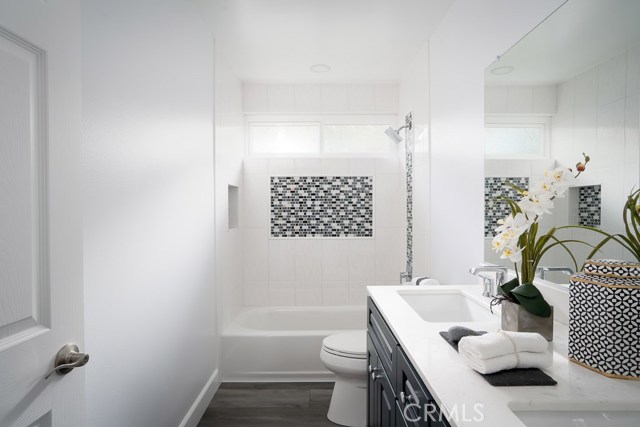 Hallway bathroom with beautiful tile