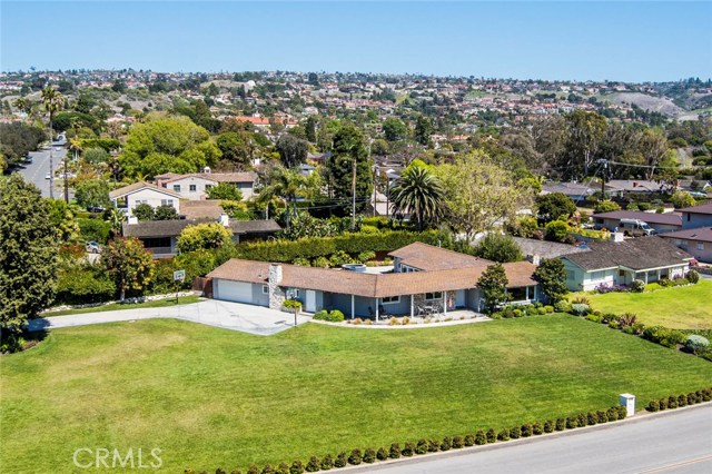 A view of this landmark property from above, displays the impressive grounds and distinctive style.