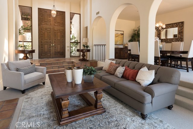 View of Living room, dining room and entry