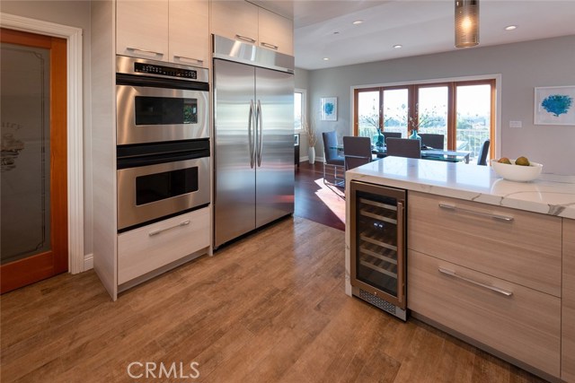 High end appliances and a large kitchen with all of the bells and whistles