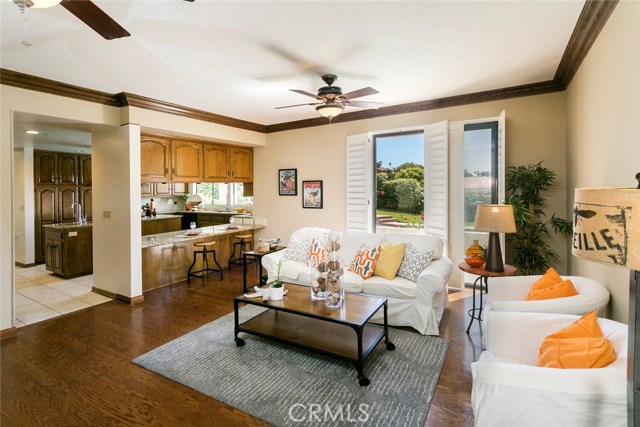 Family room adjacent to kitchen