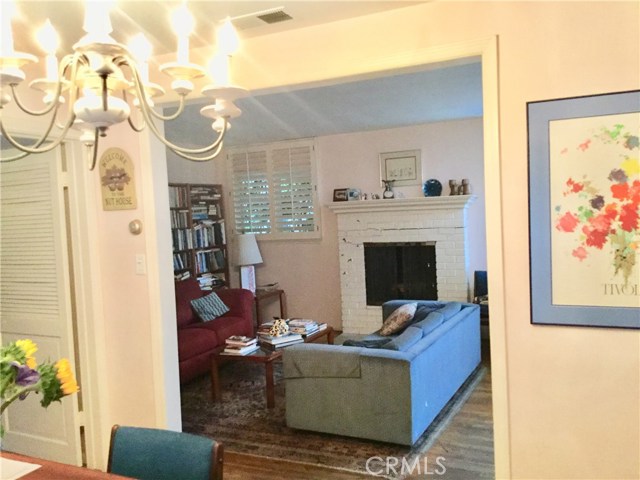 view of living room from dining area