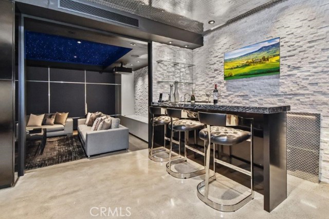 Entertainment Room with Wet Bar & TV