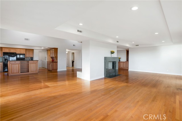 Looking back into the home to the spacious kitchen.