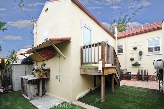 Rear yard with outdoor shower