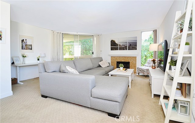 Living room with fireplace