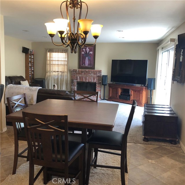 View from the dining area to the family room.