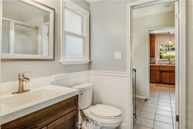 Bathroom #2 is easily accessible from the kitchen and laundry room