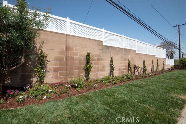 BACK WALL LOOKING EAST - NEW VINYL LATTICE