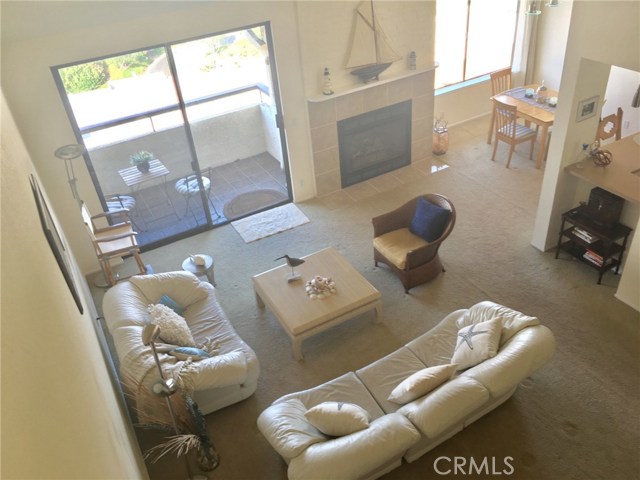 View from the loft down to the living room