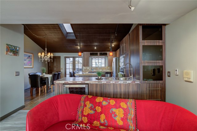 View from the middle living room to the kitchen.