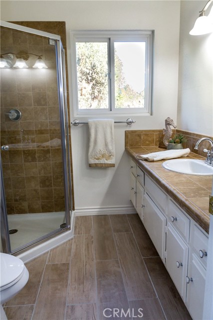 Remodeled master bath.