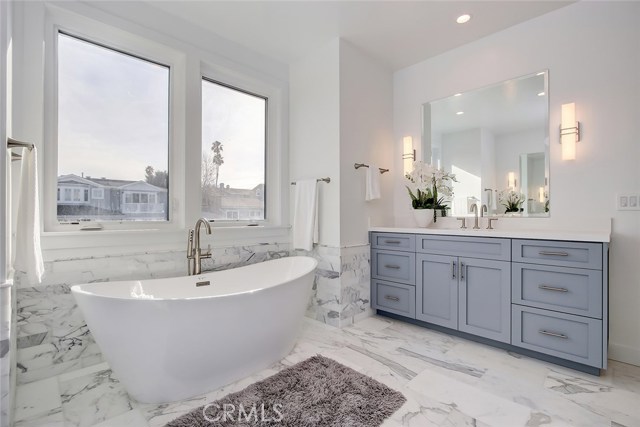 Master bath with 2 vanities