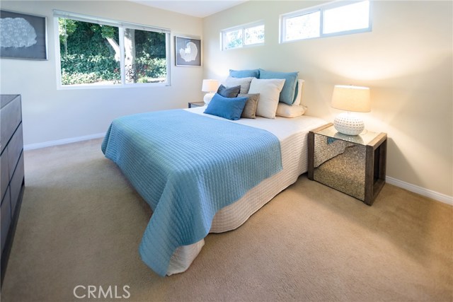 Master bedroom overlooking back yard