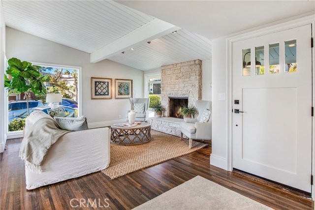 Beautiful hardwood floors and open beam ceilings