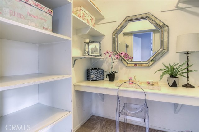 master walk-in closet, used as desk