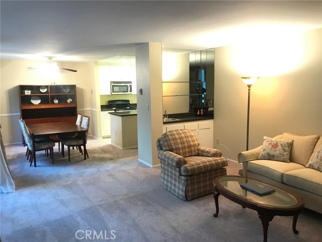 Living Room with Wet Bar and Dining Area