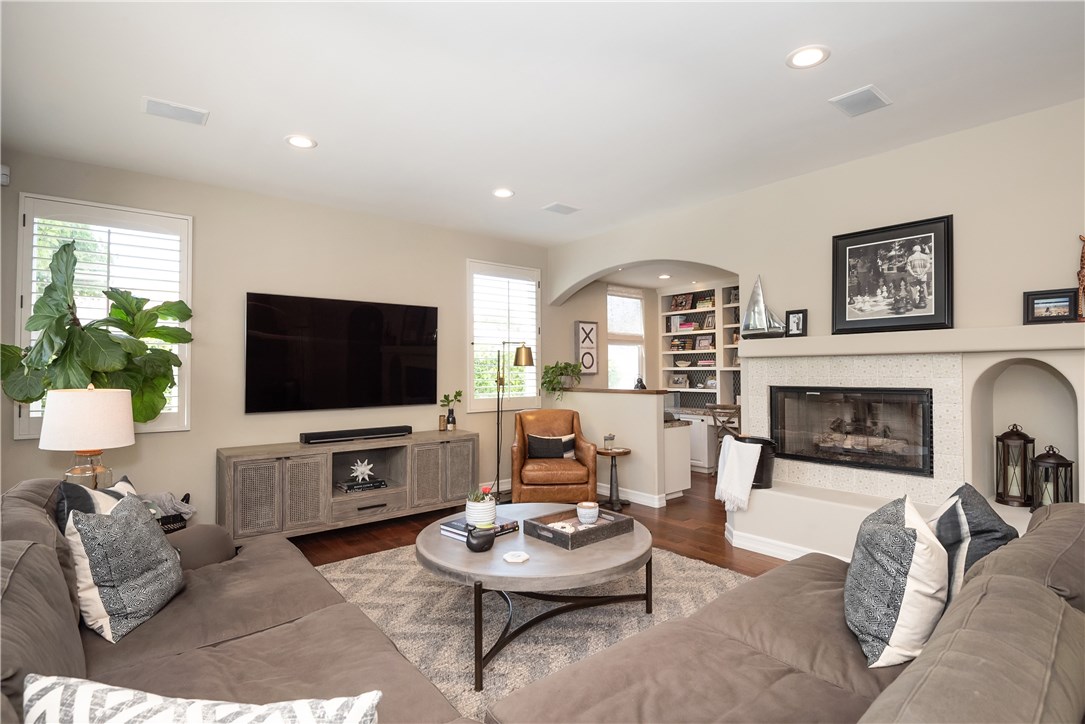 Formal family room with office