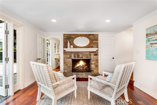 Sitting area with gas fireplace in Family Room