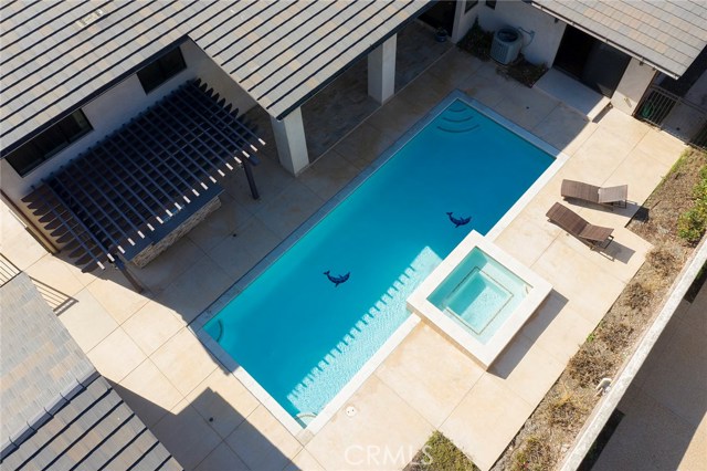 overhead shot of pool area