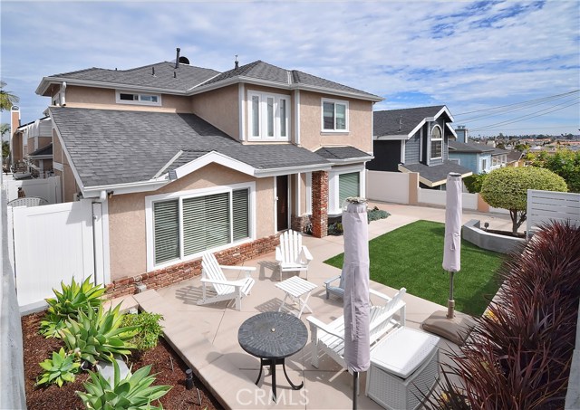 Elevated shot of private front yard.