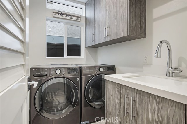 1st Floor Laundry Room - Built-in Cabinets and Sink