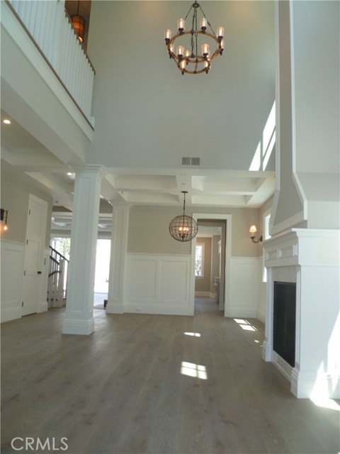 Living Room with Soaring Ceilings and Fireplace