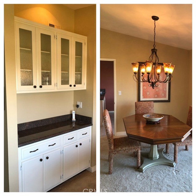 Dining area and built in  china cabinet