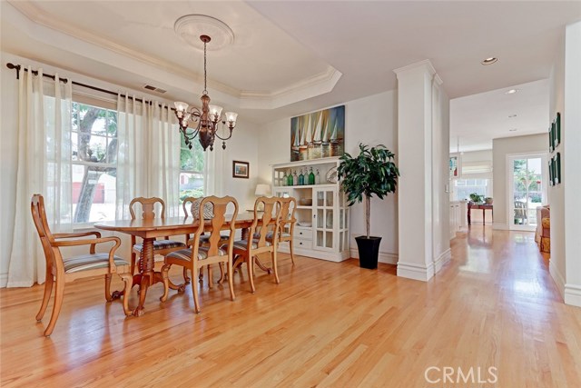 Dining room is adjacent to kitchen for easy entertaining.