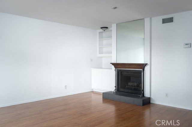 Living room with fireplace.
