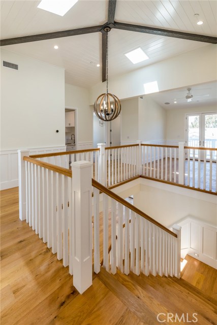Ceiling detail and 2 skylites make the staircase and landing 