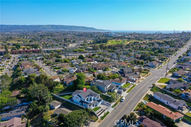 Arial view of home, with ocean to the West.