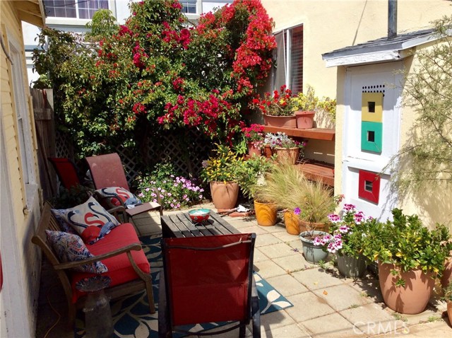 Private patio , yard for front house